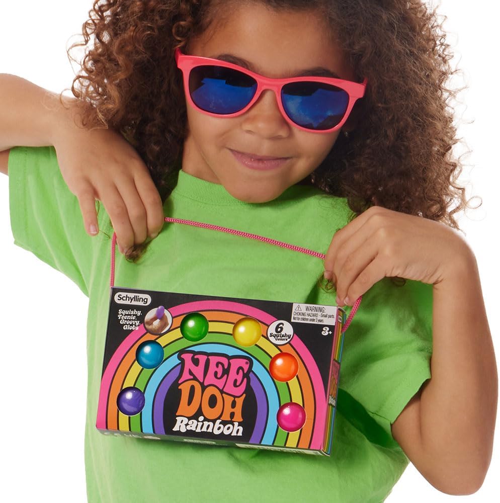 Schylling NeeDoh Rainboh Teenie - Sensory Squeeze Toy - Contains 6 Mini Groovy Globs - 1.5 Wide - Multicolored - Image 9