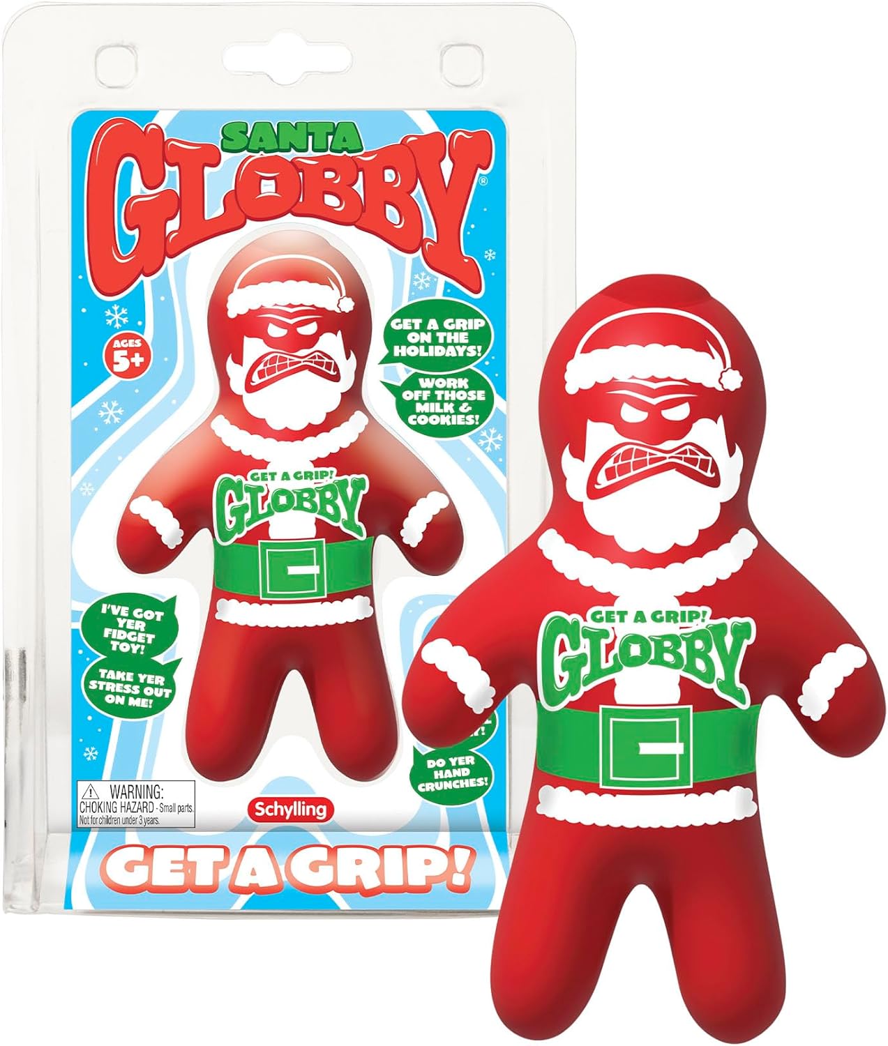 Schylling NeeDoh - Squishmas 2024 - Santa Globby - One Per Box