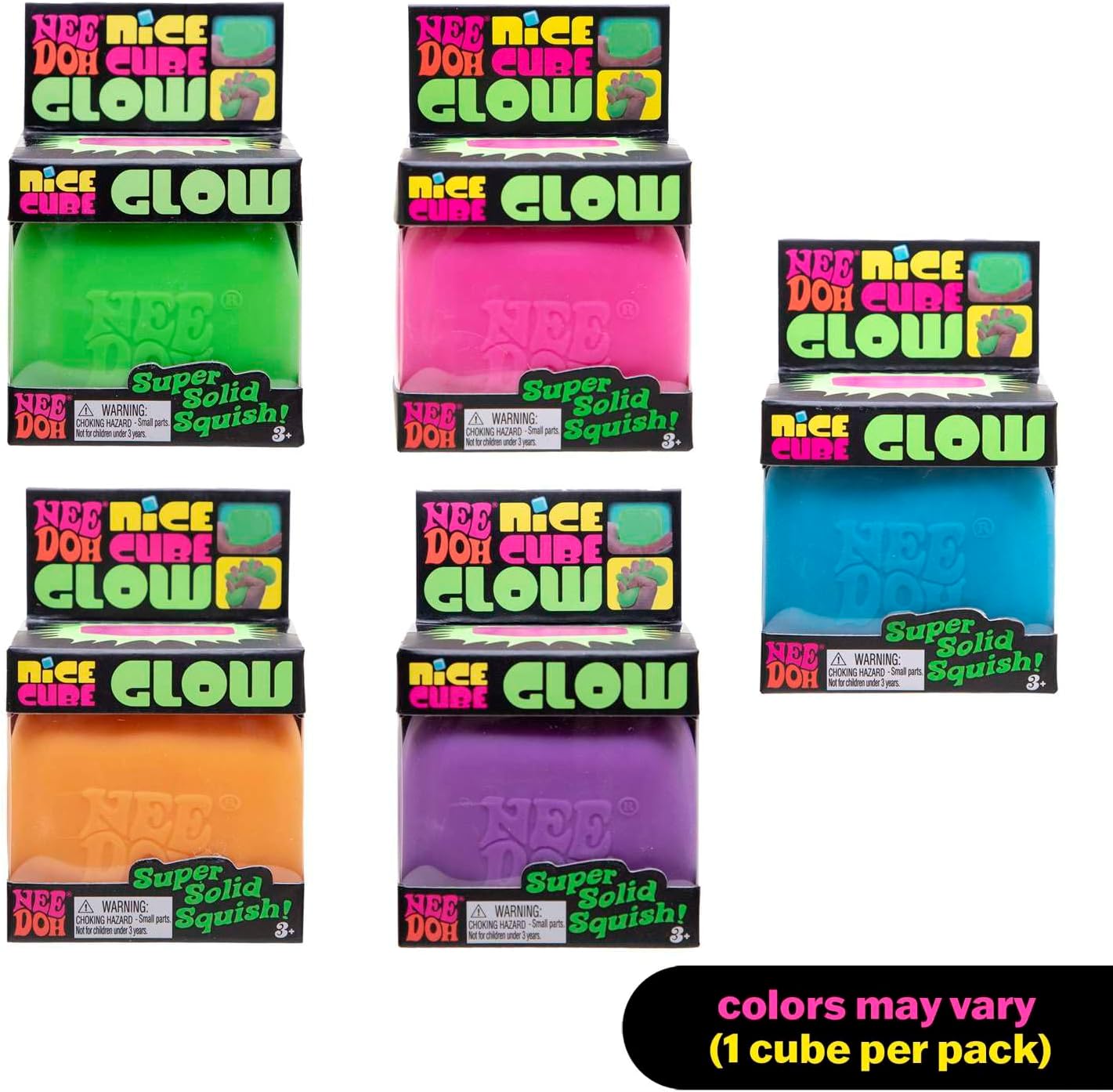 Schylling NeeDoh Nice Cube Glow - Squeeze Toy with a Super Solid Squish - Image 2