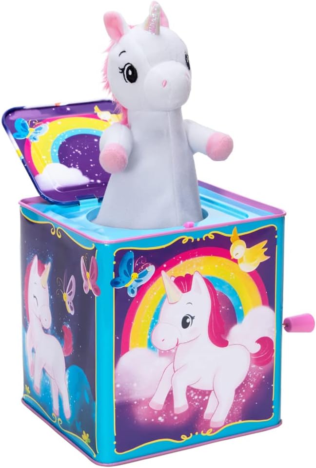 Schylling Pop & Glow Unicorn Light Up Jack in The Box