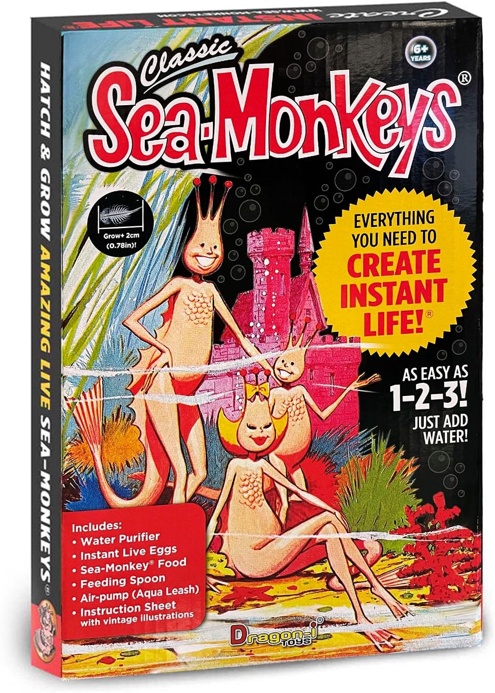 Sea-Monkeys: Retro Instant Life Kit - Tiny Brine Shrimp Growth Set. World-s Only Instant Pet. Create Life. Just Add Water. Educational Kit. Kids 6+